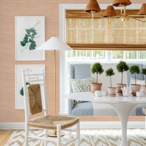 Apricot Classic Faux Grasscloth Peel and Stick Wallpaper