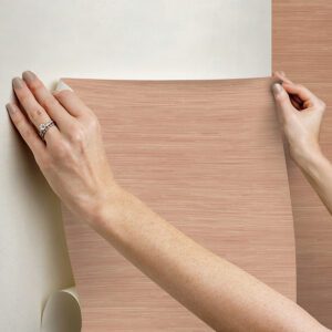 Apricot Classic Faux Grasscloth Peel and Stick Wallpaper
