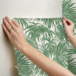 Green Cassava Palm Peel and Stick Wallpaper