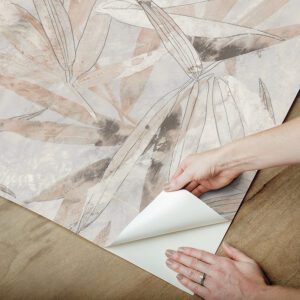 Neutral Bali Bamboo Peel and Stick Wallpaper