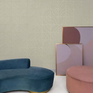 Taupe Batik Blok Peel and Stick Wallpaper