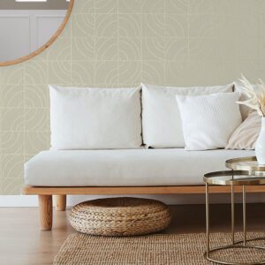 Taupe Batik Blok Peel and Stick Wallpaper