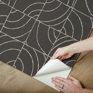 Charcoal Batik Blok Peel and Stick Wallpaper