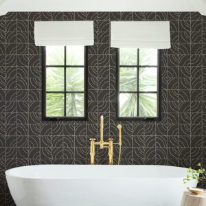 Charcoal Batik Blok Peel and Stick Wallpaper