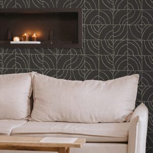 Charcoal Batik Blok Peel and Stick Wallpaper