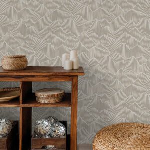 Beige Ridge & Valley Peel and Stick Wallpaper