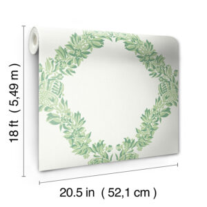 Jade Wreath Peel and Stick Wallpaper