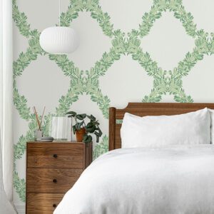 Jade Wreath Peel and Stick Wallpaper