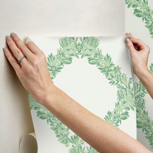 Jade Wreath Peel and Stick Wallpaper