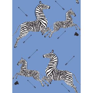 Azure Zebra Safari Peel and Stick Wallpaper
