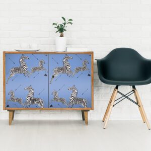 Azure Zebra Safari Peel and Stick Wallpaper