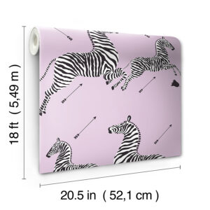 Lilac Zebra Safari Peel and Stick Wallpaper