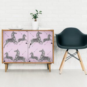 Lilac Zebra Safari Peel and Stick Wallpaper