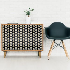 Black Fleur Peel and Stick Wallpaper