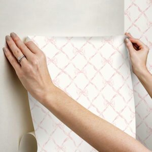 Pink Jam Baby Bow Peel and Stick Wallpaper