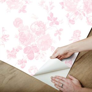 Faded Primrose Everblooming Rosettes Peel and Stick Wallpaper