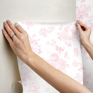 Faded Primrose Everblooming Rosettes Peel and Stick Wallpaper