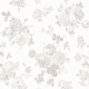 Dove Everblooming Rosettes Peel and Stick Wallpaper