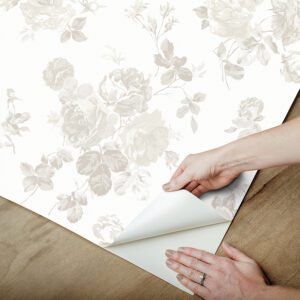 Dove Everblooming Rosettes Peel and Stick Wallpaper