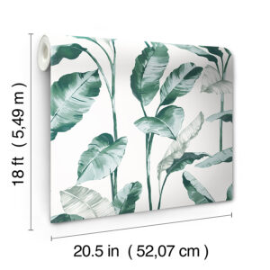 Teal Banana Leaf Peel and Stick Wallpaper