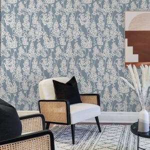 Blue Larkspur Peel and Stick Wallpaper