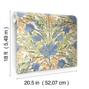 Bright Multi Moody June Blooms Peel and Stick Wallpaper