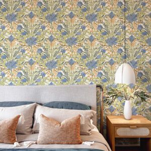 Bright Multi Moody June Blooms Peel and Stick Wallpaper