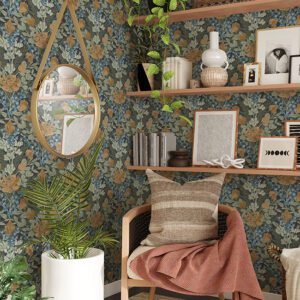 Dark Multi Moody June Blooms Peel and Stick Wallpaper