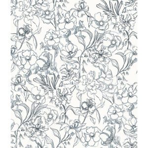 Navy May Bloom Peel and Stick Wallpaper