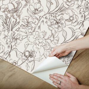 Brown May Bloom Peel and Stick Wallpaper