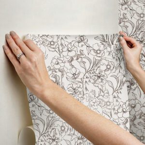 Brown May Bloom Peel and Stick Wallpaper