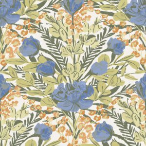 Bright Multi Moody June Blooms Peel and Stick Wallpaper