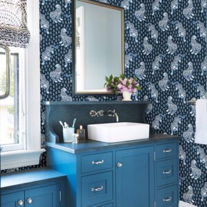 Navy Tiger Queen Peel and Stick Wallpaper