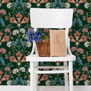 Green Multi Meadow Song Peel and Stick Wallpaper