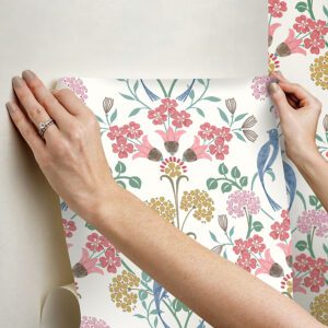Pink Meadow Song Peel and Stick Wallpaper