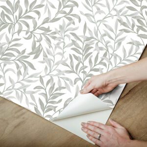 Sea Salt Grey Terrace Vines Peel and Stick Wallpaper