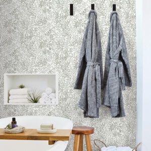 Sea Salt Grey Terrace Vines Peel and Stick Wallpaper