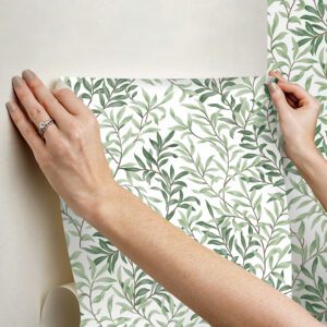 Herb Green Terrace Vines Peel and Stick Wallpaper