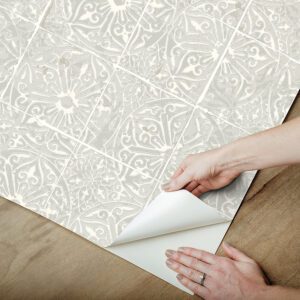 Grey Provincial Tile Peel and Stick Wallpaper