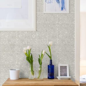 Grey Provincial Tile Peel and Stick Wallpaper