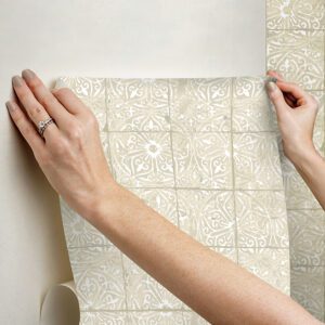 Cream Provincial Tile Peel and Stick Wallpaper