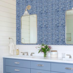 Cobalt Sea Provincial Tile Peel and Stick Wallpaper