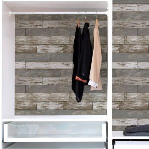 Beige Scrap Wood Peel and Stick Wallpaper