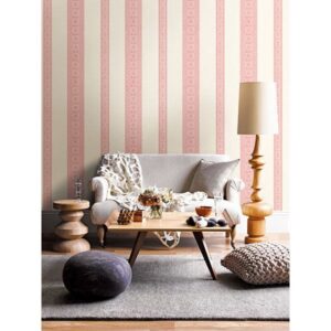 Brynn Pink Paisley Stripe Wallpaper