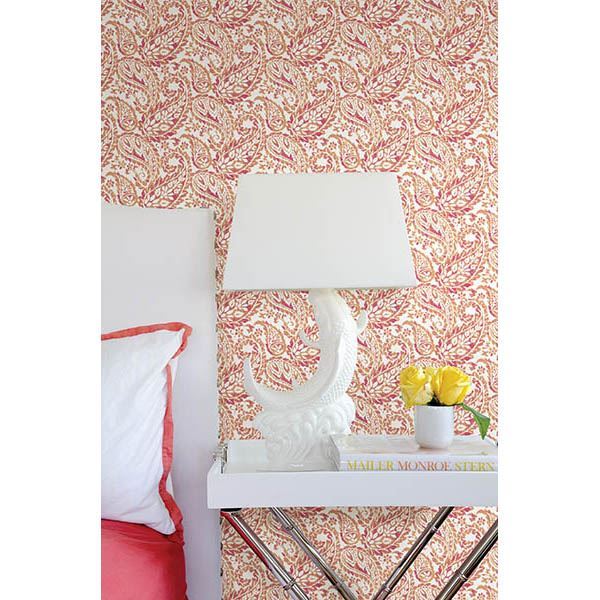 0016653 adrian pink paisley wallpaper