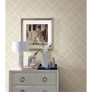 Desiree Taupe Quatrefoil