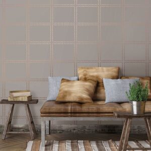 Gridlock Copper Geometric