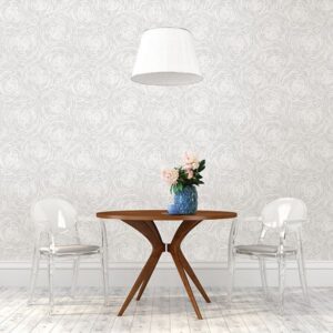 Celestial Grey Floral Wallpaper