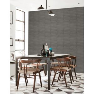 Midcentury Modern Dark Grey Brick Wallpaper