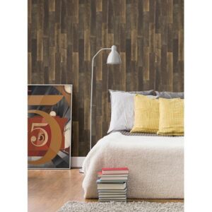 Antique Floorboards Brown Wood Wallpaper